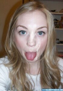 Emily Kinney Licking Cumslut Selfie Porn 001