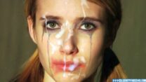 Emma Roberts Cumshot Facial Naked Fake 001