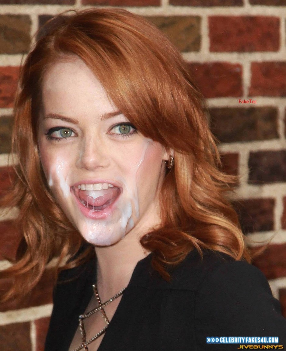 Emma Stone Fake, Cum Facial, Cumshot, Porn