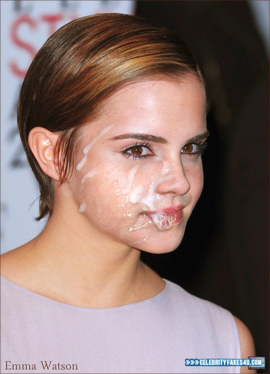 Emma Watson Fake, Cum Facial, Cumshot, Handjob, Horny, Lipstick, Public, Sex, Porn