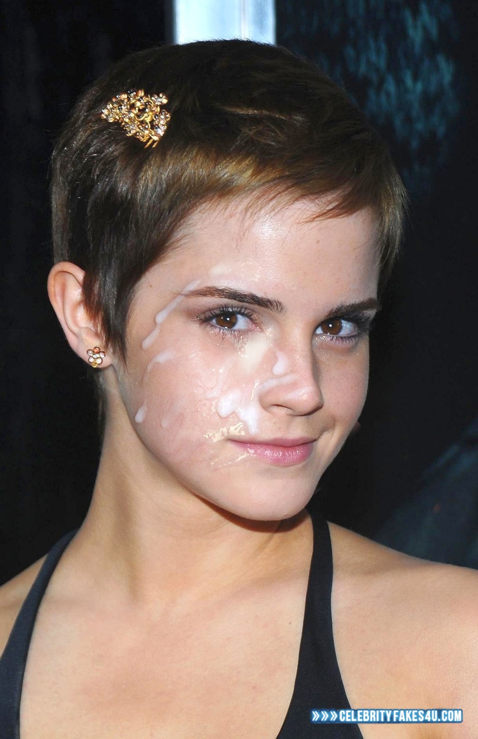 Emma Watson Fake, Brunette Hair, Cum Facial, Cumshot, Horny, Porn