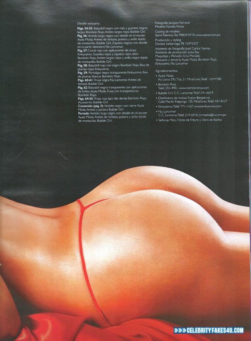 Fiorella Flores Fake, Ass, Magazine Cover, Nude, Thong, Porn