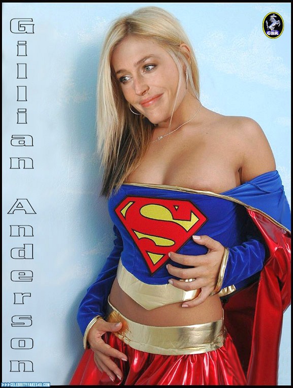 Gillian Anderson Fake, Costume, Superman, Porn