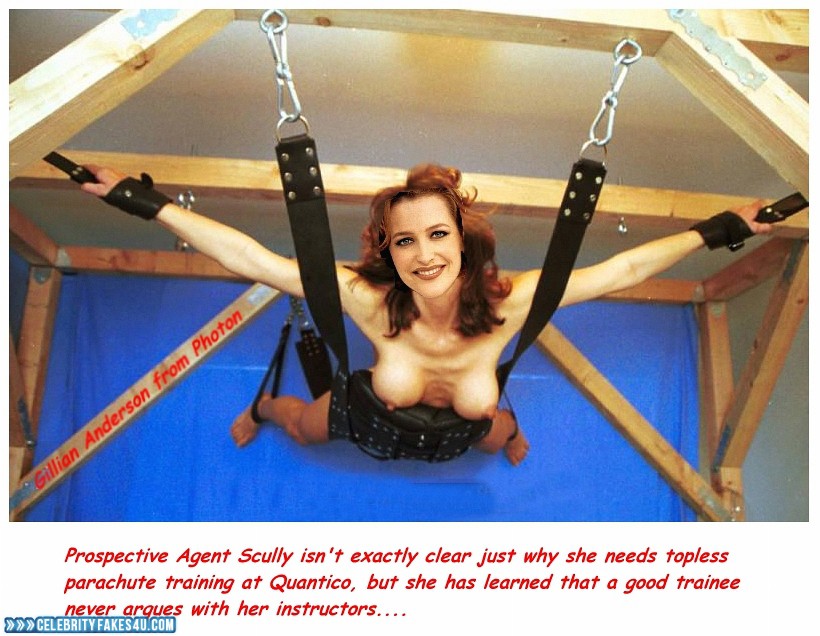 Gillian Anderson Fake, Bondage, Captioned, Tits, Porn