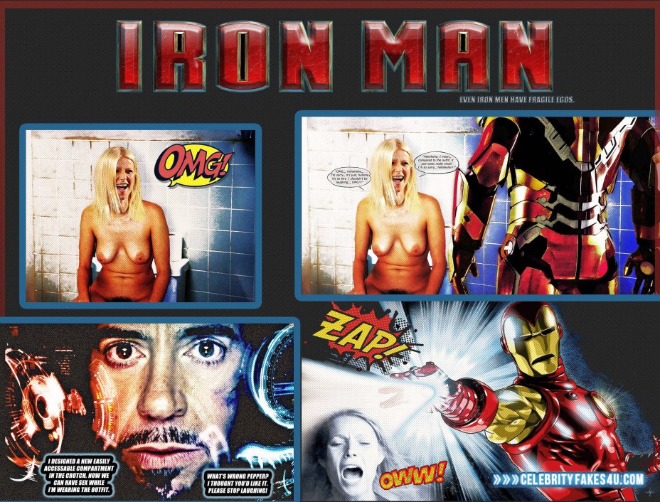 Gwyneth Paltrow Fake, Captioned, Iron Man, Nude, Tits, Porn