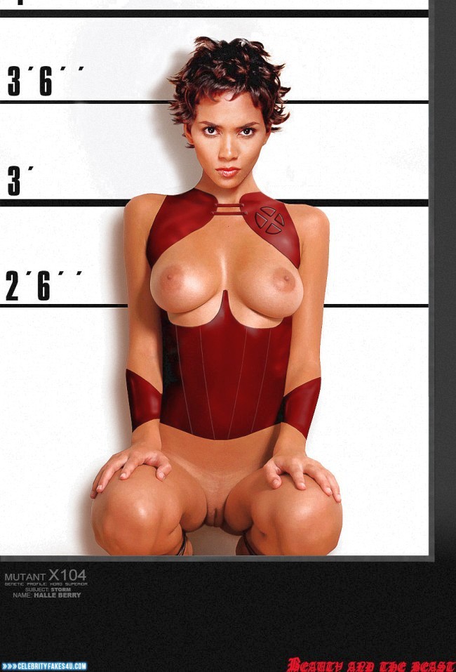 Halle Berry Fake, Big Tits, Camel Toe, Pussy, Series, Tits, Very Nice Tits, X-Men, Porn