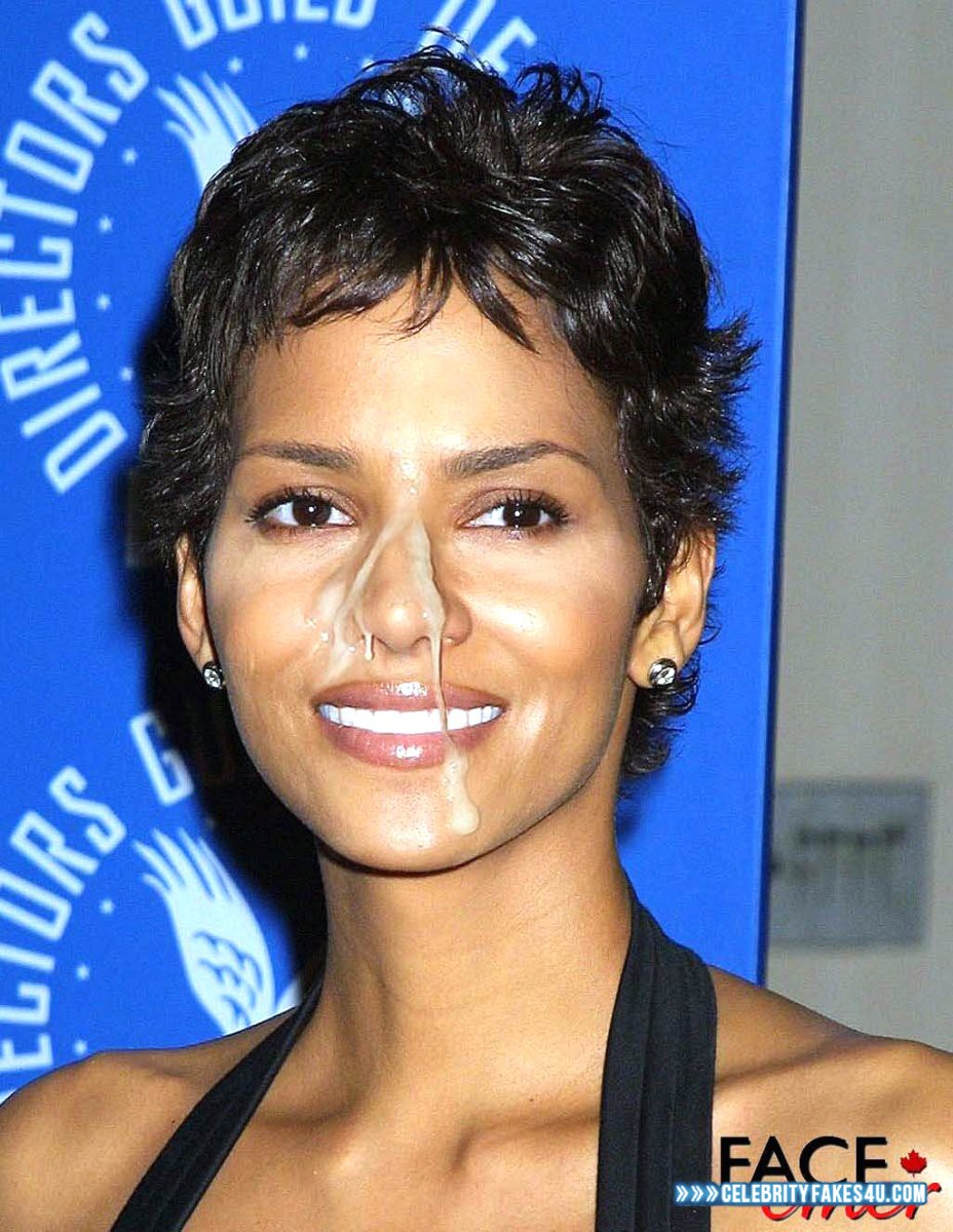 Halle Berry Fake, Cum Facial, Cumshot, Porn