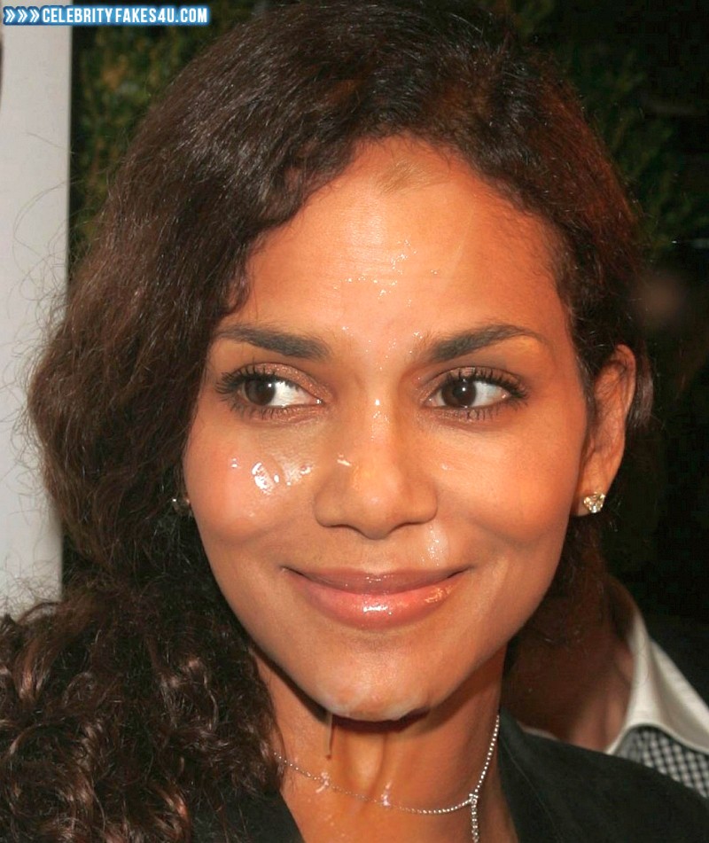 Halle Berry Fake, Cum Facial, Cumshot, Porn