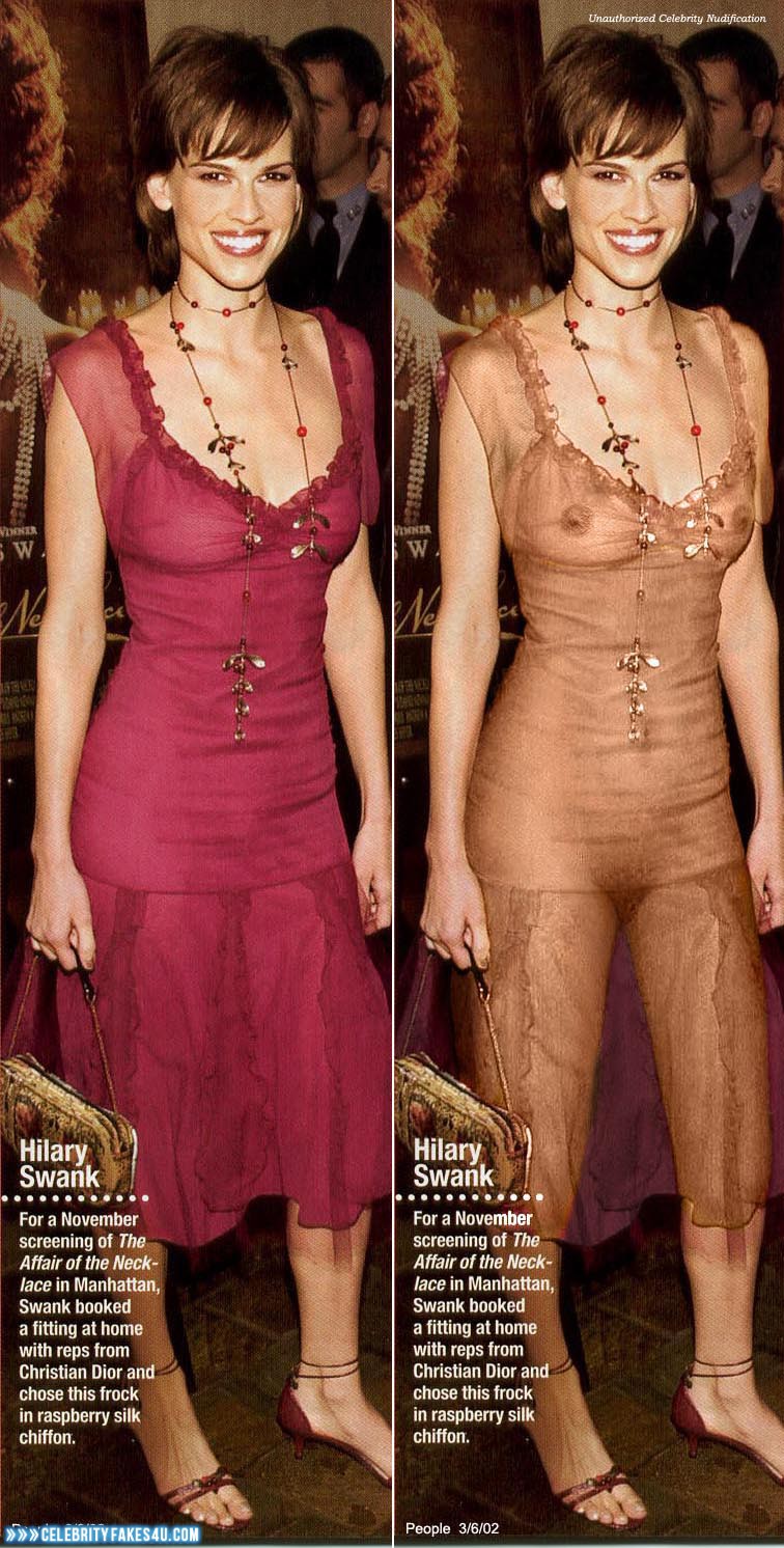 Hilary Swank Fake, Nude, Public, See-Thru, Tits, Porn