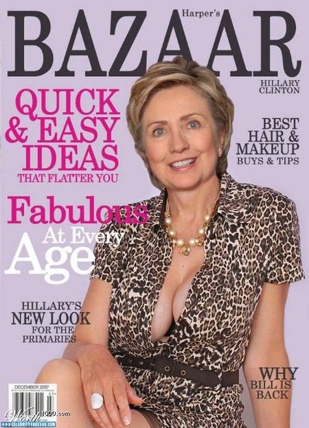 Hillary Clinton Fake, Magazine Cover, Sideboob, Porn