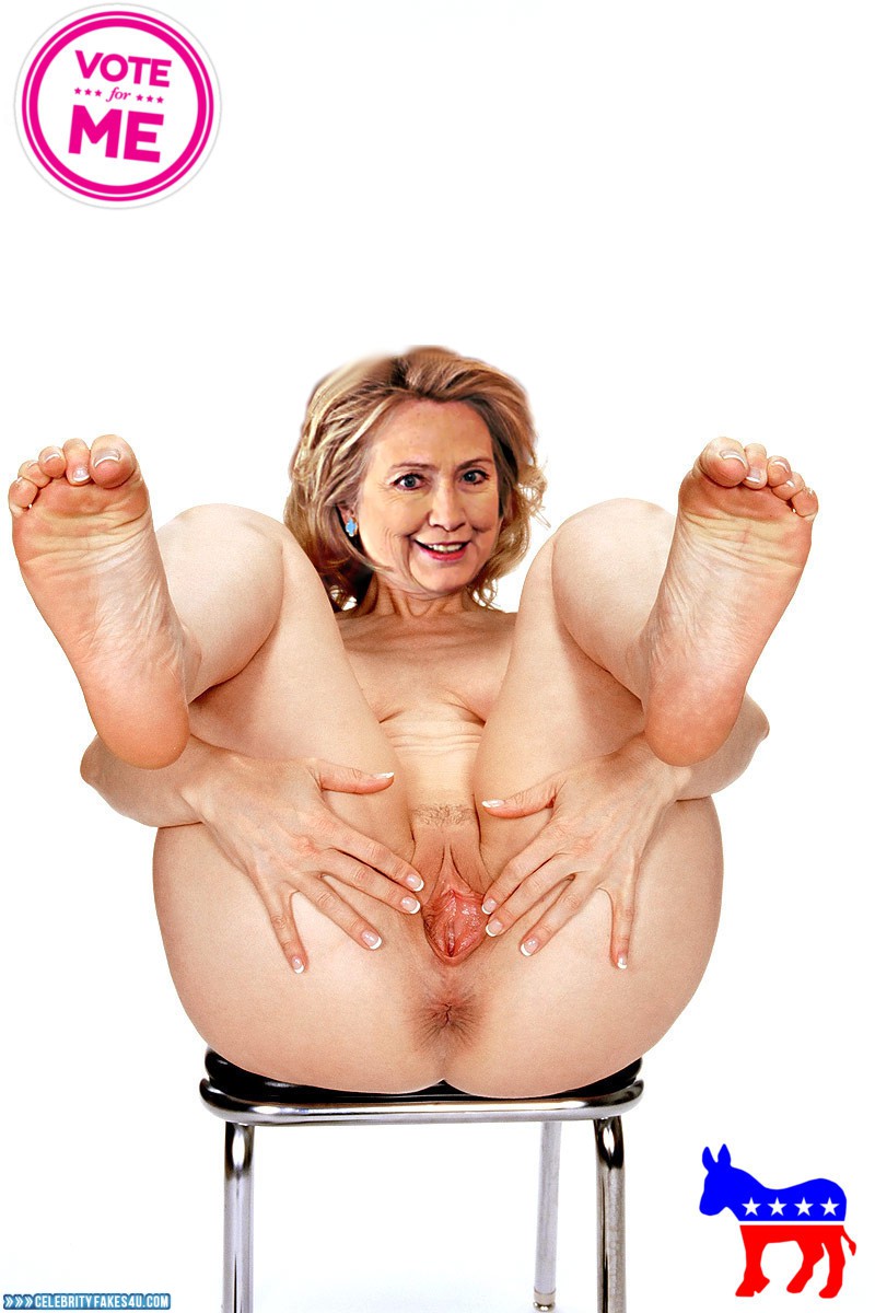 Hillary Clinton Fake, Pussy Spread, Wet, Porn