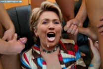 Hillary Clinton Gangbang Loves Drinking Cum Sex 001