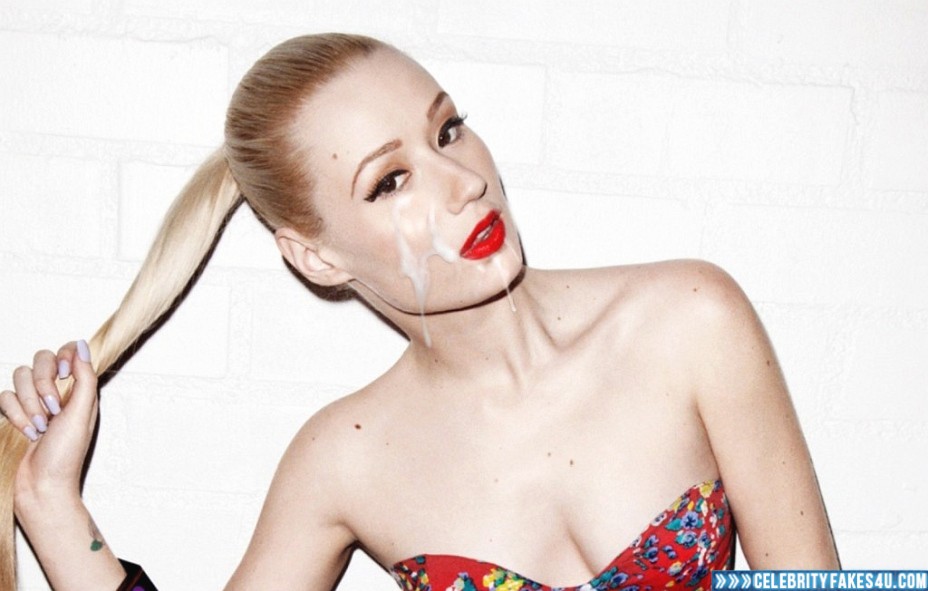 Iggy Azalea Fake, Cum Facial, Lipstick, Porn