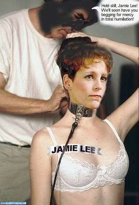 Jamie Lee Curtis Fake, Bondage, Bra, Captioned, Collar, Porn