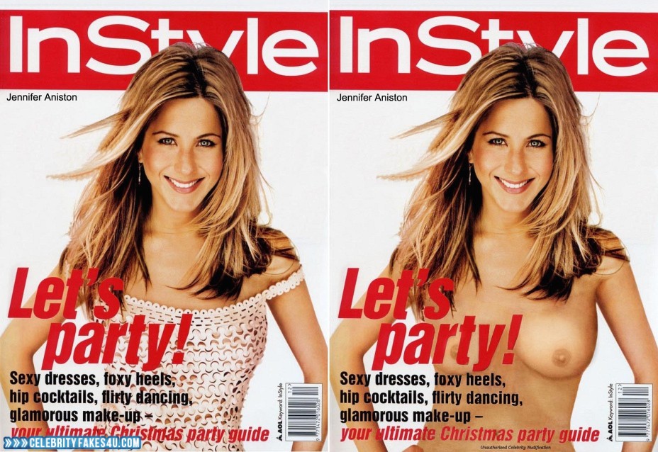 Jennifer Aniston Fake, Magazine Cover, Tits, Very Nice Tits, Porn