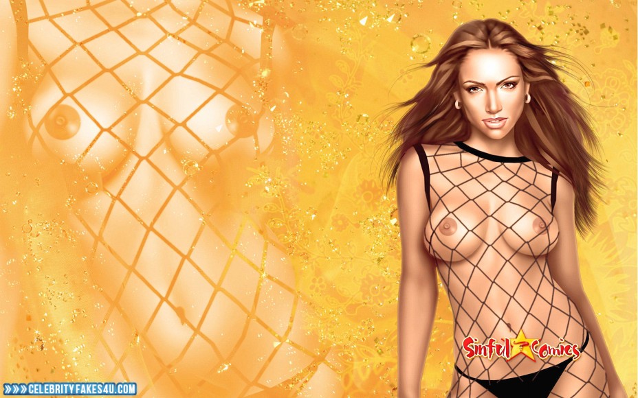 Jennifer Lopez Fake, Cartoon, Fishnet Stockings, Horny, Stockings, Thong, Very Nice Tits, Porn