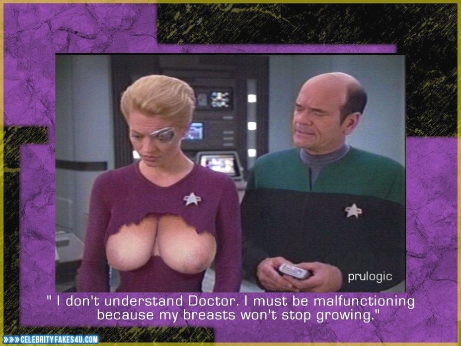 Jeri Ryan Fake, Big Tits, Captioned, Star Trek, Porn