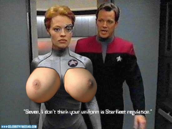 Jeri Ryan Fake, Captioned, Huge Tits, Star Trek, Porn