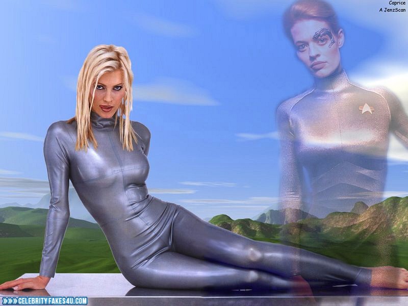 Jeri Ryan Fake, Horny, Hot Outfit, Latex, See-Thru, Star Trek, Tits, Porn