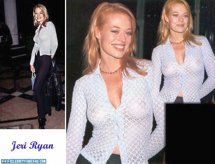 Jeri Ryan Fake, Public, See-Thru, Tits, Voyeur, Porn