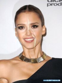 Jessica Alba Cumshot Facial 003