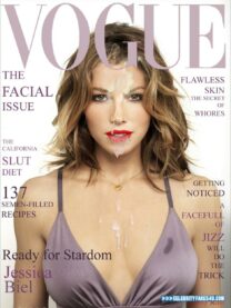 Jessica Biel Magazine Cover Cumshot Facial Nude Fake 001