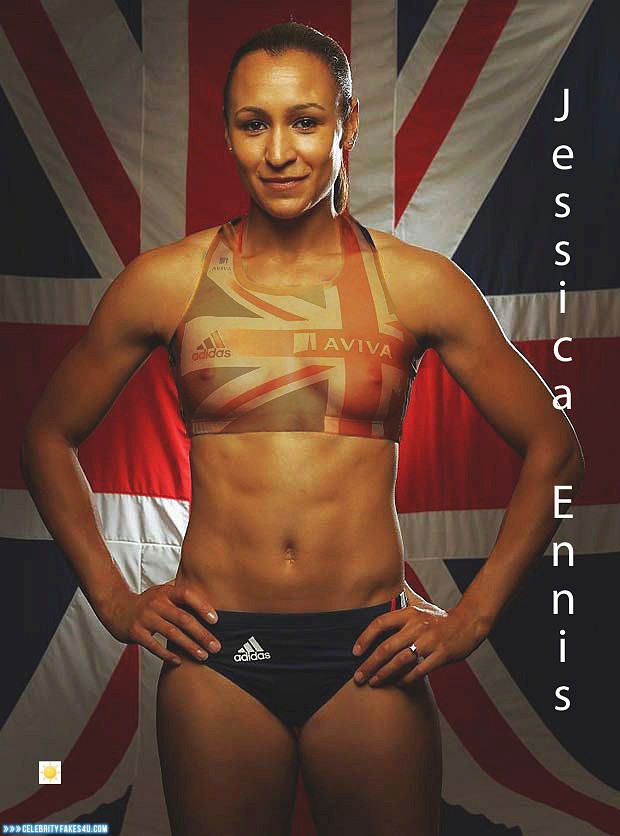 Jessica Ennis Fake, See-Thru, Tits, Porn