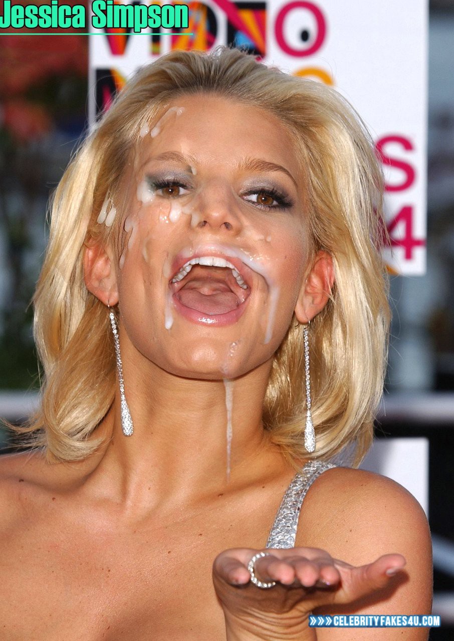 Jessica Simpson Fake, Cum Facial, Cumshot, Porn