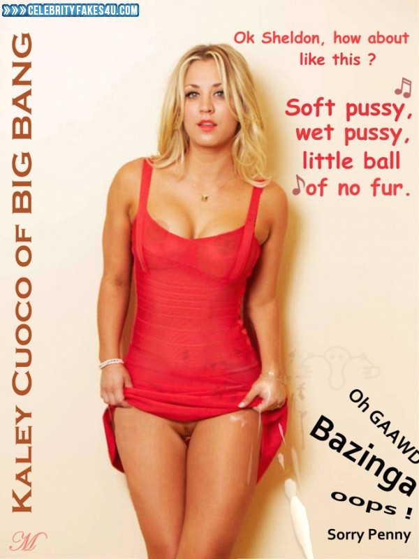 Kaley Cuoco Fake, Blonde, Horny, Lipstick, Nude, Pussy, Tits, Upskirt, Porn