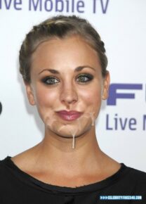 Kaley Cuoco Cum Facial Fake 001