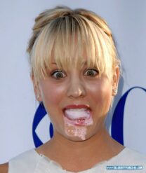 Kaley Cuoco Facial Swallows Cum Nsfw Fake 001