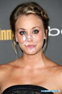 Kaley Cuoco Public Facial Cumshot Fake 001