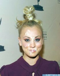 Kaley Cuoco Public Facial Porn Fake 001