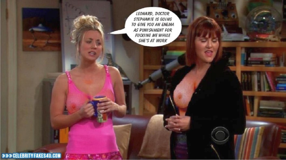 Kaley Cuoco Fake, Big Bang Theory, Captioned, Nude, See-Thru, Series, Tits, Porn