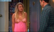 Kaley Cuoco See Thru Lingerie Naked Fake 002