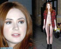 Karen Gillan Nude Public Fake 004