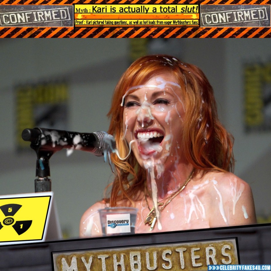 Kari Byron Fake, Body Cumshot, Cum Facial, Cumshot, MythBusters, Readhead, Series, Swallowing Cum, Porn