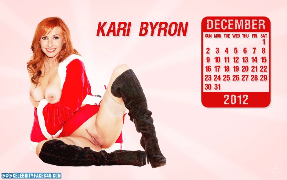 Kari Byron Fake, Knee-High Boots, Legs Spread, Nude, Pussy, Readhead, Tits, X-Mas, Porn