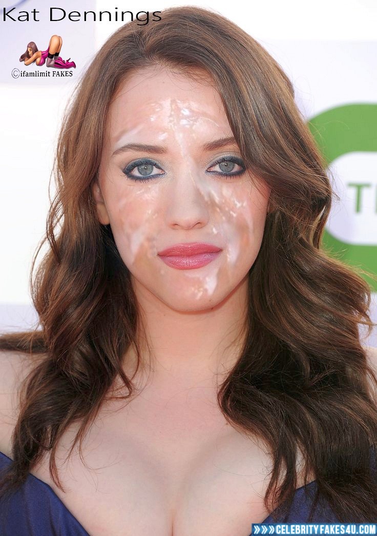 Kat Dennings Fake, Brunette Hair, Cum Facial, Cumshot, Public, Porn