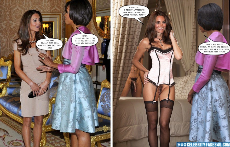 Kate Middleton Fake, Captioned, Lesbian, Nude, Pantiless, Stockings, Porn