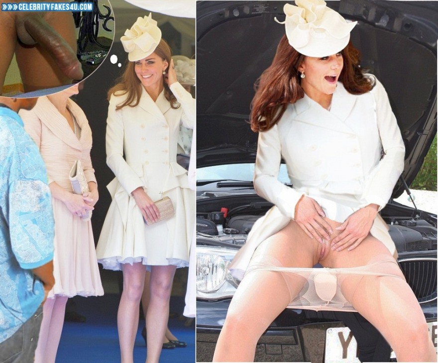 Kate Middleton Fake, Panties Pulled Aside, Public, Pussy, Porn