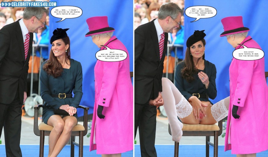 Kate Middleton Fake, Captioned, Public, Pussy, Pussy Spread, Stockings, Upskirt, Porn