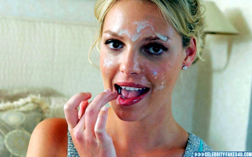 Katherine Heigl Fake, Cum Facial, Cumshot, Horny, Lipstick, Swallowing Cum, Porn