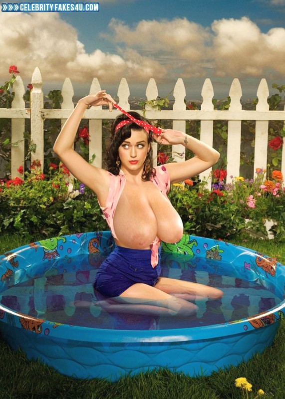 Katy Perry Fake, Huge Tits, Outdoor, Tits, Wet, Porn