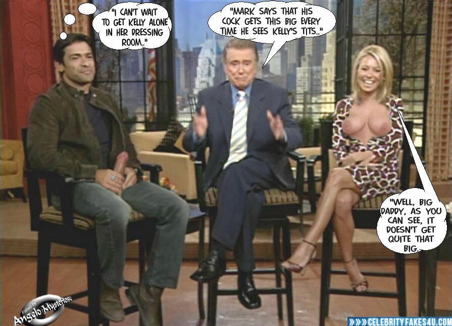 Kelly Ripa Fake, Captioned, Flashing Tits, Live with Regis and Kelly (Morning Talk Show), Porn