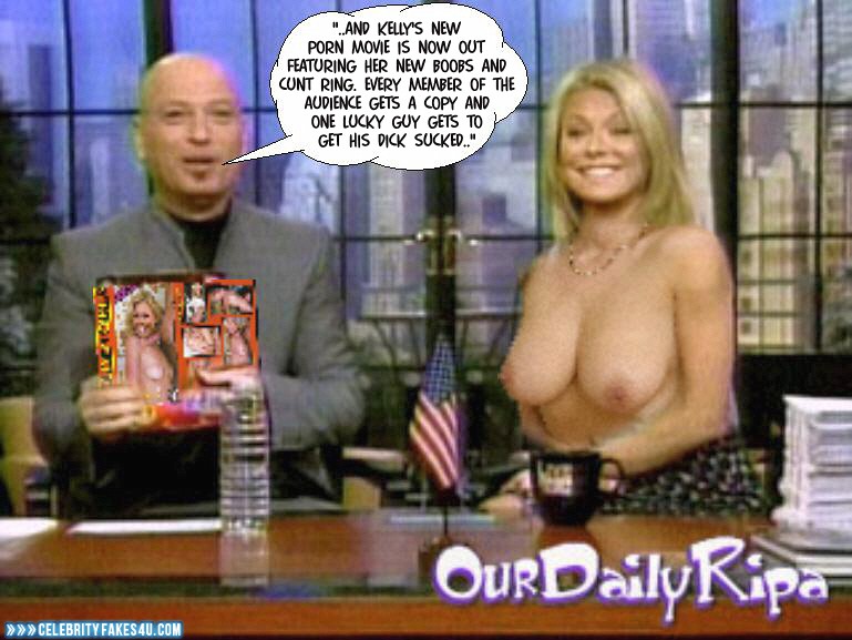 Kelly Ripa Fake, Captioned, Live with Regis and Kelly (Morning Talk Show), Tits, Porn