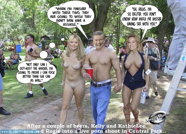 Kelly Ripa Fake, Captioned, Live with Regis and Kelly (Morning Talk Show), Public, Tits, Voyeur, Porn