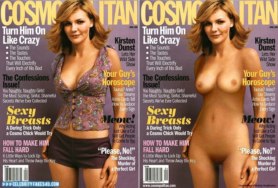 Kirsten Dunst Fake, Magazine Cover, Naked Body / Fully Nude, Nude, Tits, Porn