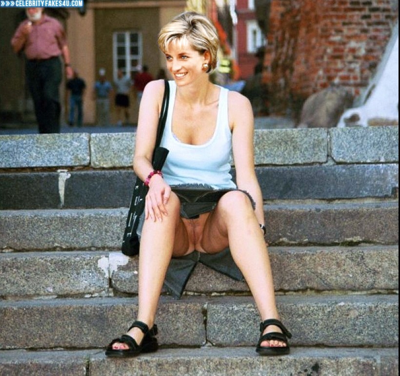Celebrity Sitting Upskirt - Lady Diana Public Upskirt Pussy Porn 001 Â« Celebrity Fakes 4U
