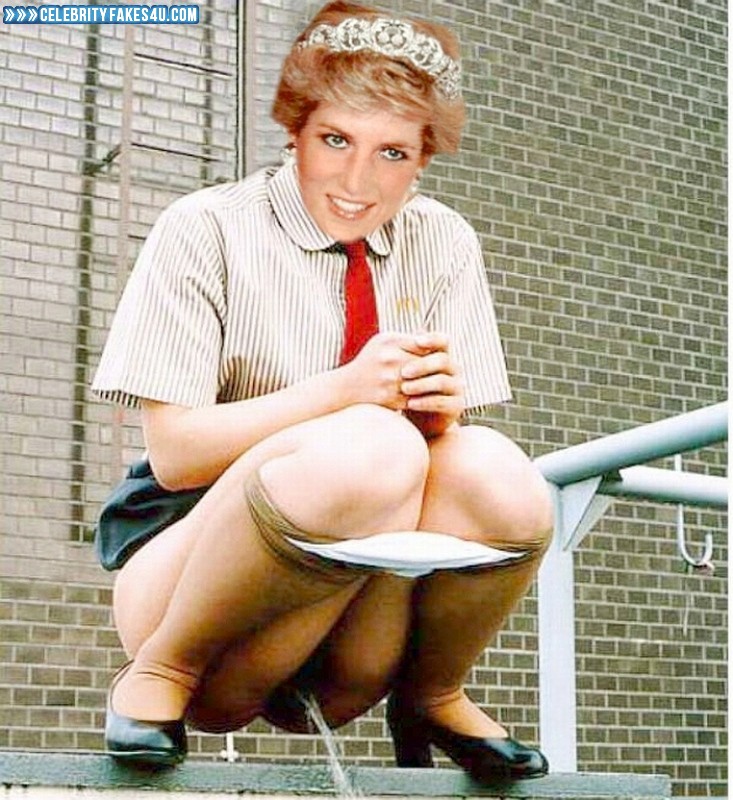 Lady Diana Fake, Panties Pulled Down, Pissing, Porn
